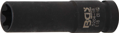 BGS 5204-18, Silová nástrčná hlavice E-profil, prodloužená 12,5 mm (1/2