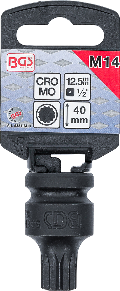 BGS 5381-M14, Silová nástrčná hlavice délka 43 mm 12,5 mm (1/2