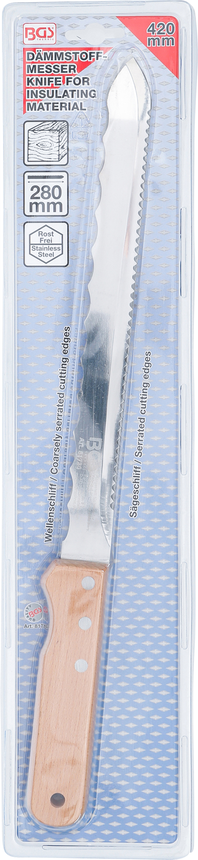 BGS 81730, Nůž na tepelné izolace 420 mm dřevěná rukojeť