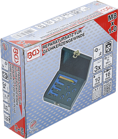 BGS 8647, Sada pro opravu závitů žhavicích svíček M8 x 1,0 mm