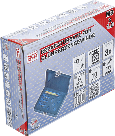 BGS 8648, Sada pro opravu závitů žhavicích svíček M9 x 1,0 mm