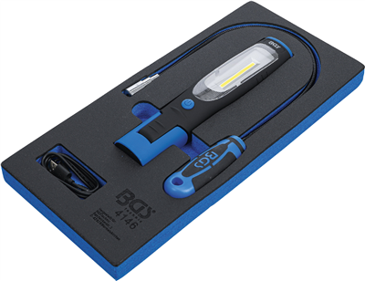 BGS 4146, Vložka do dílenského vozíku 1/3: sada ruční lampy a lampy s magnetem 3dílná