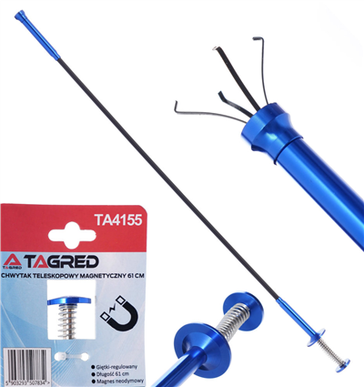 Elastický magnetický chyták s čelistmi na vytahování předmětů, 61 cm, TA4155