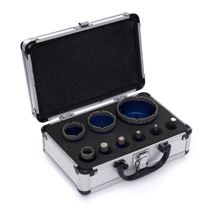 Korunkové diamantové vrtáky do keramiky či kamenu, 6 - 68 mm, M14, sada 9 ks