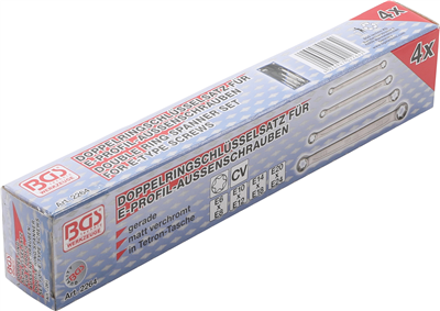 BGS 2264, Sada oboustranných očkových klíčů s očkovými hlavami E-profil E6 x E8 - E20 x E24 4dílná