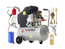 TAGRED SETTA300NM AKČNÍ SET SETTA300NM, Olejový kompresor 24l, 230V s příslušenstvím 2500W