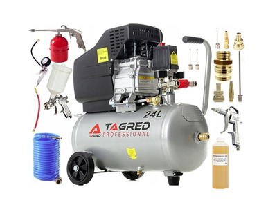 AKČNÍ SET SETTA300NM, Olejový kompresor 24l, 230V s příslušenstvím 2500W