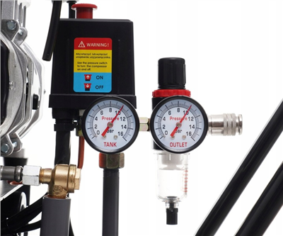 AKČNÍ SET SETTA3385M, Bezolejový kompresor s odlučovačem 50l, 230V, 4 písty, 2x1500W 10 BAR + příslušenství