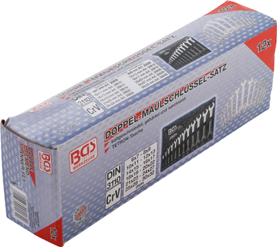BGS 30601, Sada oboustranných plochých klíčů 6 - 32 mm 12dílná