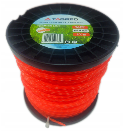 Tagred TA477, Žací struna kroucená, vroubkovaná do křovinořezu, 2,4 mm x 100 m