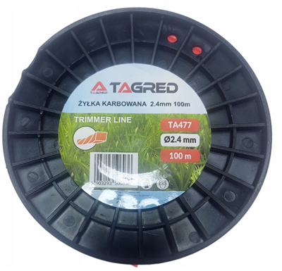 Tagred TA477, Žací struna kroucená, vroubkovaná do křovinořezu, 2,4 mm x 100 m