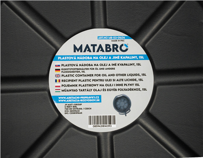Matabro MB-02-01634, Plastová nádoba na olej a ostatní kapaliny 15l