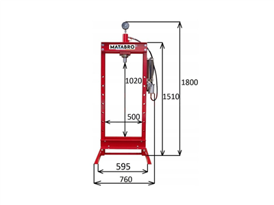 Matabro MB-P20TAH, Hydraulický lis 20t - hydraulicko-pneumatická pumpa