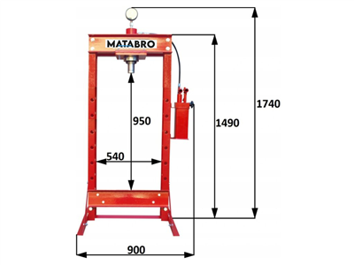 Matabro MB-P30TDP, Hydraulický lis 30t s dvourychlostní pumpou a posuvným pístem