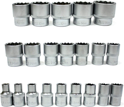 Matabro MB-SOC01, Sada dvanáctihranných hlavic Nástrčné klíče Gola ořechy 8 - 36 mm 1/2´ CR-V 21ks