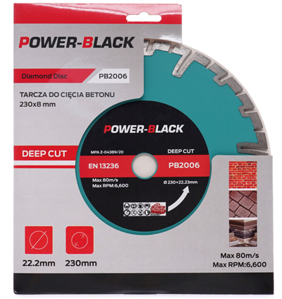 Tagred PB2006, Diamantový kotouč pro hluboké řezání tvárnic, betonu 230x22,2mm