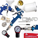 TAGRED TA133 Stříkací pistole HVLP s manometrem, nádobkou 0,6l a tryskami TAGRED