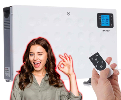 Tagred TA941W, Elektrický konvektor 2000W, dálkové ovládání, časovač LCD, bílý