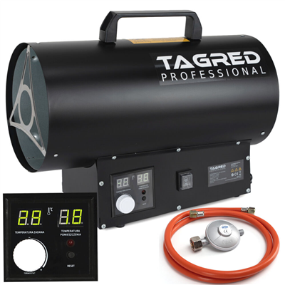 Tagred TA961, Plynový ohřívač 15 kW, hadice, redukce, termostat, LCD