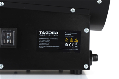 Tagred TA961, Plynový ohřívač 15 kW, hadice, redukce, termostat, LCD