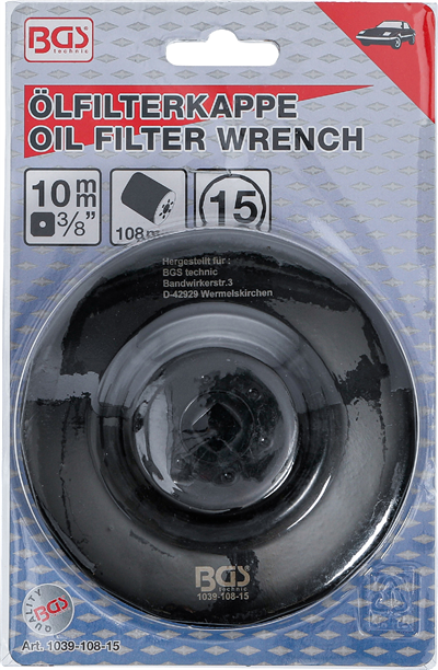 BGS 1039-108-15, Klíč na olejové filtry 15hranný O 108 mm pro Volvo Diesel