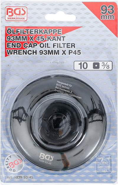 BGS 1039-93-45, Klíč na olejové filtry 45hranný O 93 mm pro Audi, VW