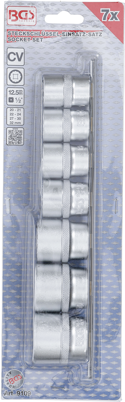 BGS 9109, Sada nástrčných dvanáctihranných hlavic 12,5 mm (1/2