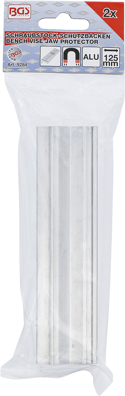 BGS 9284, Sada ochranných čelistí na svěrák hliník šířka 125 mm 2dílná