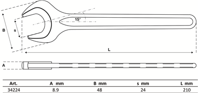 BGS 34224, Plochý klíč DIN 894 24 mm