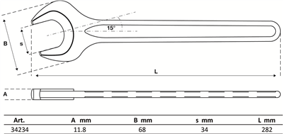 BGS 34234, Plochý klíč DIN 894 34 mm