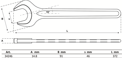 BGS 34246, Plochý klíč DIN 894 46 mm