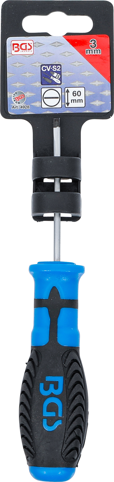 BGS 4928, Šroubovák plochý 3 mm Délka čepele 60 mm