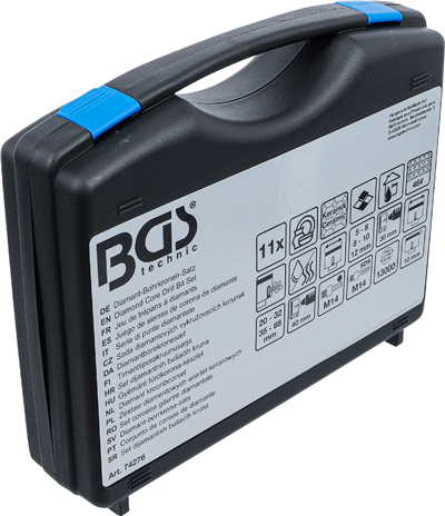 BGS 74276, Sada diamantových vykružovacích korunek 5 - 68 mm 11dílná