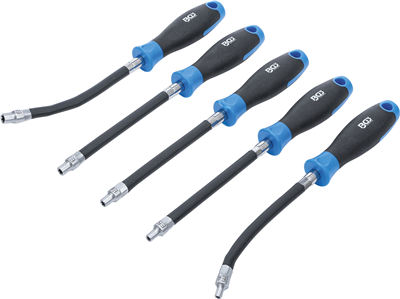 BGS 70019, Flexibilní sada šroubováků s kulatou rukojetí E-Profil E4 - E8 Délka čepele 150 mm 5dílná