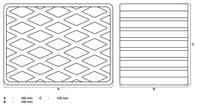 BGS 7008, Gumová podložka pro zvedací plošiny 160 x 120 x 100 mm
