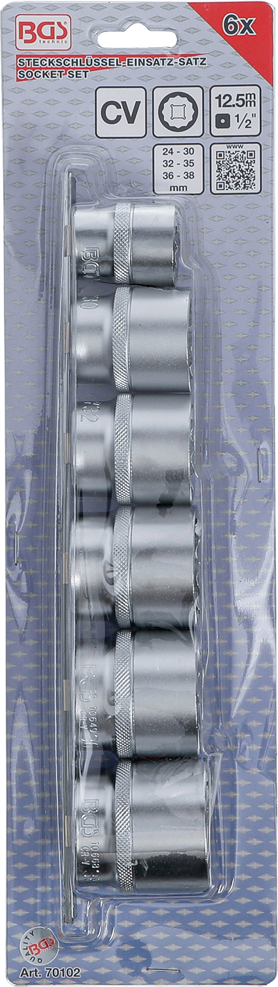 BGS 70102, Sada nástrčných dvanáctihranných hlavic 12,5 mm (1/2
