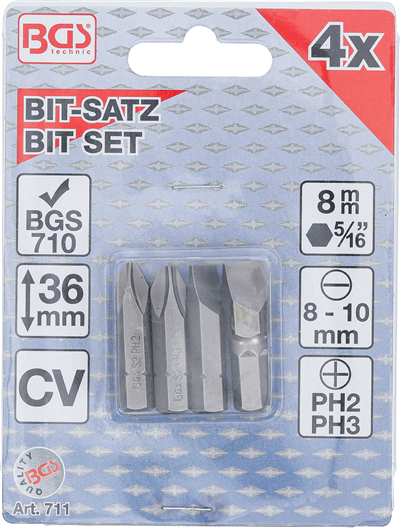 BGS 711, Bity pro ruční rázový utahovák pro BGS 710
