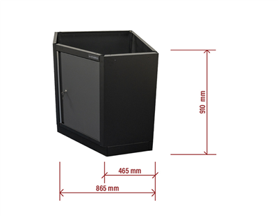 Matabro MB-TGC1300B, Rohová jednodveřová dílenská skříňka 1 police 864x864x910 mm