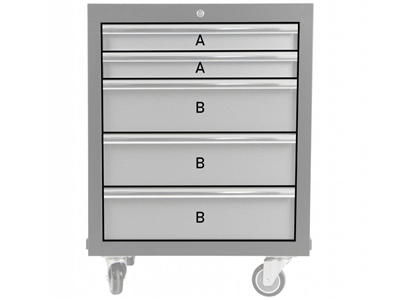 Matabro MB-TGC1305W, Dílenský vozík na nářadí 5 zásuvek 646x458x860 mm