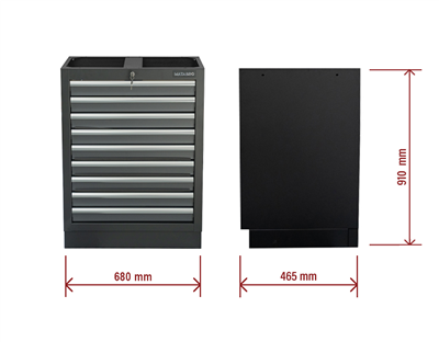 Matabro MB-TGC1309, Dílenská skříňka 9 šuplíků 680x458x910 mm
