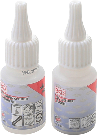 BGS 80617, Sada lepidla pro opravu 2složkový spoj průmyslové lepidlo 20 g / granulát 20 g