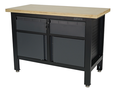 Matabro MB-TSK5422-L, Pracovní dílenský stůl 2 zásuvky 2 skříňky 1200 x 600 x 860 - 900 mm