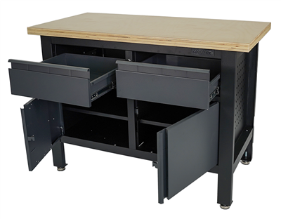 Matabro MB-TSK5422-L, Pracovní dílenský stůl 2 zásuvky 2 skříňky 1200 x 600 x 860 - 900 mm