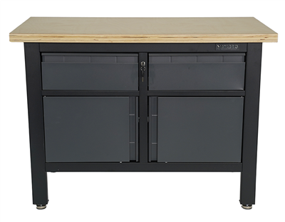 Matabro MB-TSK5422-L, Pracovní dílenský stůl 2 zásuvky 2 skříňky 1200 x 600 x 860 - 900 mm
