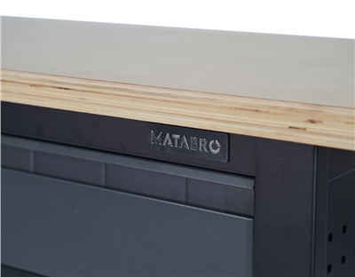 Matabro MB-TSK5422-L, Pracovní dílenský stůl 2 zásuvky 2 skříňky 1200 x 600 x 860 - 900 mm