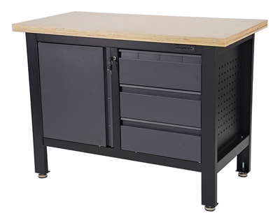 Matabro MB-TSK5413-L, Pracovní dílenský stůl 3 zásuvky 1 skříňka 1200 x 600 x 860 - 900 mm