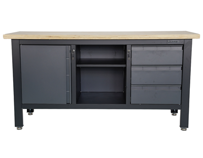 Matabro MB-TSK7513-L, Pracovní dílenský stůl 3 zásuvky 1 skříňka 1 police 1690 x 600 x 860 - 900 mm