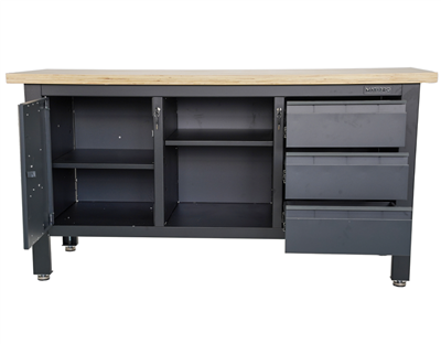 Matabro MB-TSK7513-L, Pracovní dílenský stůl 3 zásuvky 1 skříňka 1 police 1690 x 600 x 860 - 900 mm