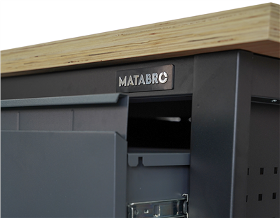 Matabro MB-TSK7513-L, Pracovní dílenský stůl 3 zásuvky 1 skříňka 1 police 1690 x 600 x 860 - 900 mm
