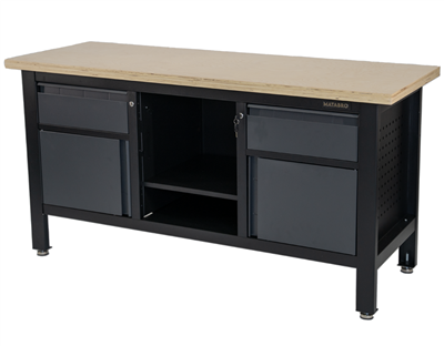 Matabro MB-TSK7522-L, Pracovní dílenský stůl 2 zásuvky 2 skříňky 1 police 1690 x 600 x 860 - 900 mm